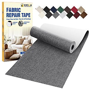Xroam Self Adhesive Linen Fabric Repair Tape Kit, 4"x79" Upholstery Tape $2.99