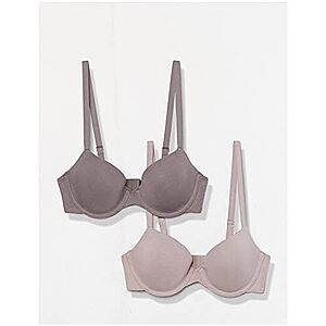 [Prime, SnS] $5.91 | 2-Pack Amazon Essentials Women's Underwire Lightly Padded Demi Cup Microfibre Bra at Amazon