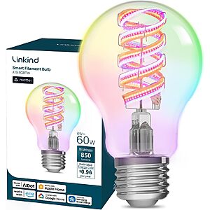 Linkind Matter A19 Smart LED Edison Light Bulb w/ 16M Colors, Tunable White, Music Sync $11.99 + Free Shipping w/ Prime or on $35+