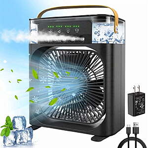 HEEYCEM 10 Inch Ice Mist Desktop Fan, Humidifying Cooling Fan $14.99