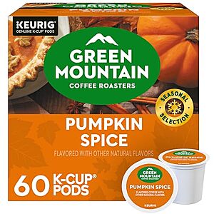 Select Accounts: 60-Count Green Mountain Coffee Roasters Pumpkin Spice Light Roast K-Cup Pods $21.02 w/ S&S + Free Shipping w/ Prime or on $35+