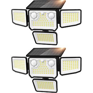 2-Pack SZPOWER 4500LM Solar Outdoor Lights w/ Motion Sensors $15 @ Amazon