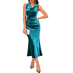 GRACE KARIN Womens Velvet Cowl Neck Wedding Guest Cocktail Dresses $15.33