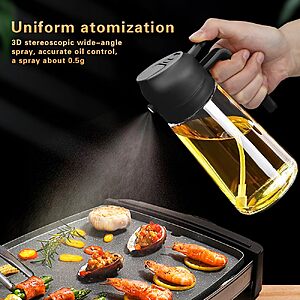 2 in 1 Oil Sprayer, Oil Sprayer for Kitchen Cooking, 470ml Oil Spray Bottle for Home $3.44