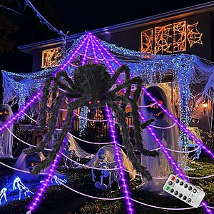 Amazon – 16.4-Ft Light-Up Halloween Spider Web w/ 250 LEDs - $17.99 w/ Code