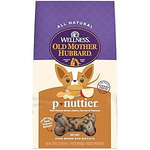[SnS, AC] $8.78* | 4 × 20-Oz Old Mother Hubbard Peanut Butter Flavor Mini Dog Biscuits ($2.19 each) at Amazon