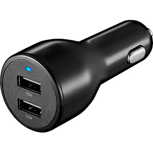 Insignia 24W Dual Port USB Car Charger (Black) $2.99 + Free Shipping