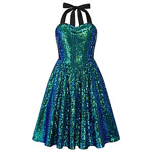 Amazon – DAXIANG Girls' Halter Sequin Party Dress - $14.84 w/ Code
