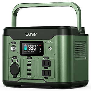 Qunler 300W 296Wh Portable Power Station, Pure Sine Wave 120V AC Outlet, 60W USB-C PD Backup Power Supply for Camping & Emergency，Green $169.97