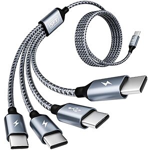 MPATIBY 5' 4-in-1 USB-C Multi Charging Cable w/ 4 Type-C Ports & More $4.75 + Free Shipping w/ Prime or on $35+