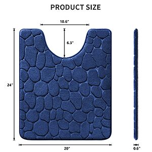 YIHOUSE Memory Foam Bath Mat Cobblestone Bathroom Rugs Super Water Absorbent Bath Mats for Bathroom Machine Washable Bath Rugs(20 x 24,Dark Blue) $9.41