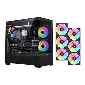 SAMA V40 ATX Mid Tower PC Case w/ 6 x 120mm ARGB PWM Fans (Black or White) $59.99 + Free Shipping