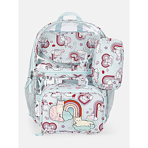 4-Piece Wonder Nation Kids 17" Clear Backpack w/ Lunch Tote, Laptop Sleeve & Pouch Set (Various Designs) $9.99 + Free Shipping w/ Walmart+ or on $35+