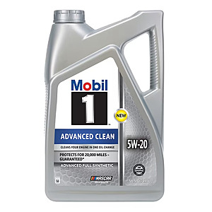 Select Mobile 1 Advance Clean & Hybrid Full Synthetic 5 quart Oil Jug (0w-20 5w-20 & 5w-30) - $33.97 + $4 Walmart Cash