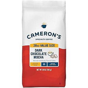 $10.12 S&S CLIP Q Cameron's Coffee Roasted Ground Coffee Bag, Dark Chocolate Mocha, Smooth Flavored Coffee, Sustainable, Small-batch Roasted, 28 Ounce (Pack of 1)