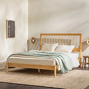 Walker Edison Cama Mid-Century Modern Solid Wood Spindle Bedframe (Natural Pine) $150 + Free Shipping