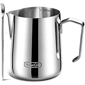 Amazon – NewGF 12-Oz Stainless Steel Milk Frothing Pitcher - $12.49 w/ Code