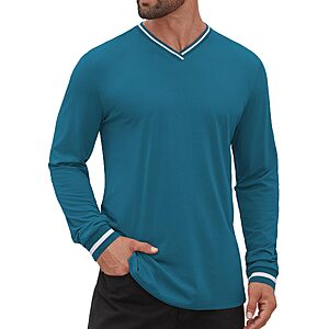 Amazon – Hardaddy Men's Ribbed V-Neck Long-Sleeve Shirt - $8.99–$9.99 w/ Code
