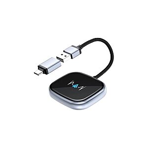Wireless Auto Adapter, Wireless Carplay Adapter, Latest NFC Touchscreen Connectivity, Plug-and-Play for Android Devices (Android 11 and Above) $7.99