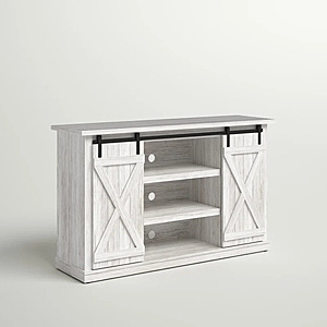 54" Three Posts Lorraine TV Stand w/ Sliding Barn Doors: Gray $77, Oak $79 + Free Shipping $76.99