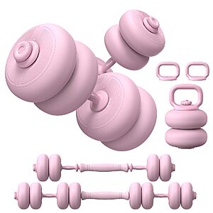 (pair) MERACHCAdjustable Dumbbells (8-22lbs Pink) $65 + Free S/H