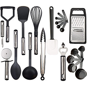Lux Decor Collection 23-Piece Essential Kitchen Utensil Set Multipurpose Nylon and Stainless Steel Cooking Tools $18.99