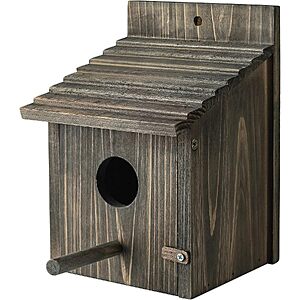 Wood Hanging Birdhouse w/ Perch & Opening Panel (Brown) $9.99 + Free Shipping w/ Prime or on $35+