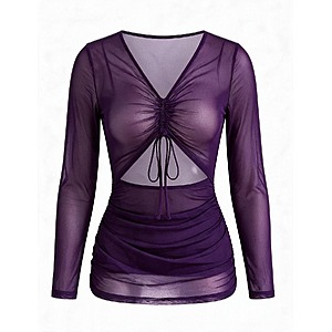 Avidlove Mesh Ruched Bodycon Lingerie Dress (Various) $6.50 + Free Shipping w/ Prime or $35+ Orders