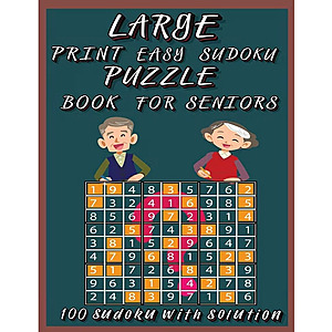 Large Print Very Easy Sudoku Puzzle Book $2.09 + Free Shipping w/ Walmart+ or on $35+
