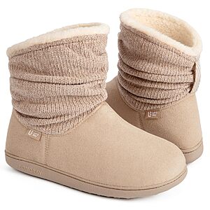 LongBay Women's Memory Foam Indoor/Outdoor Bootie Slippers w/ Faux Fur Lining (Sizes 5-12, Various Colors) $15.97 + Free Shipping w/ Prime or on $35+