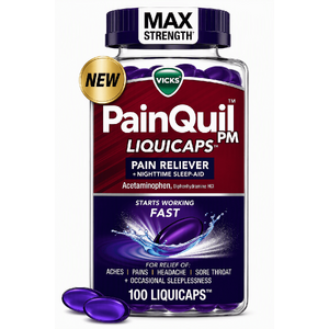 Vicks PainQuil PM Max Strength Pain Relief + Sleep Aid LiquiCaps, 100 count$9.97 + $3 Walmart Cash