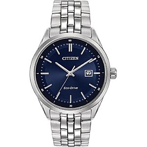 Citizen Men's Classic Addysen Eco-Drive Watch, 3-Hand Date, Sapphire Crystal, Stainless/ Blue Dial $296.25