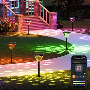 Linkind SP6 Smart Solar Pathway Lights w/ RGBTW Color Changing, Music Sync & App Control $14.03 + Free Shipping w/ Prime or on $35+