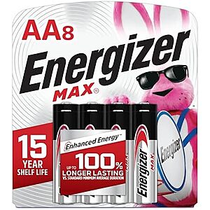 $4.84 | 8-Count Energizer MAX AA Batteries at Amazon (60.5￠ each)