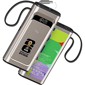 Wagon International 2026 FIFA 20000mAh 190W 3-Port USB-C Power Bank w/ Built-In Cable & IPS Display $33.99 + Free Shipping w/ Prime or on $35+