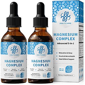 2-Pack 4-Oz iMATCHME Liquid Magnesium Complex Drops w/ L-Theanine & B12 (Strawberry) $8.99 + Free Shipping w/ Prime or on $35+