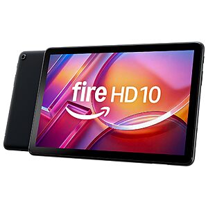 Amazon Fire HD 10 tablet, 10.1" vibrant Full HD screen, octa-core processor, 4 GB RAM, 32 GB, Black $76.99