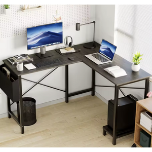 JHK Gaming Corner 50 Inch Office Writing PC Wooden Table with CPU Storage Shelf & Side Bag $41.42