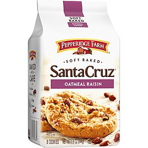 8.6 oz. Bag of PEPPERIDGE FARM Soft Baked Oatmeal Raisin Cookies $3.62