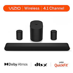 VIZIO 4.1 Soundbar with Dolby Atmos, Wireless Surround Speakers & Compact Subwoofer - $100.08