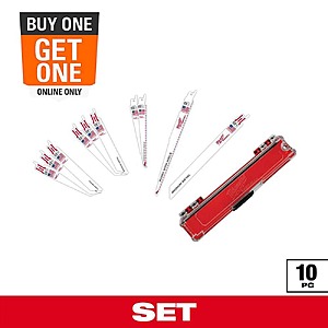 10 pc Milwaukee SAWZALL Wood/ Metal Cutting recip Saw Blade + 5 pc TORCH blades, $18.97, FS, Home Depot + more