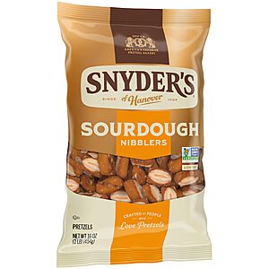 $2.95 S&S Q Snyder's of Hanover Sourdough Nibblers Pretzels, 16 Oz
