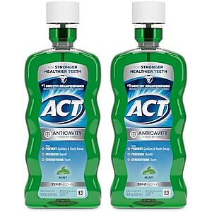 [SnS, AC] $4.36* | 2-Pk 18-Oz ACT Anticavity Fluoride Mouthwash (Mint) at Amazon