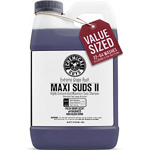 Chemical Guys, Maxi Suds II Foaming Car Wash Soap for Cannons, Grape, 64 oz, $11.99, Amazon