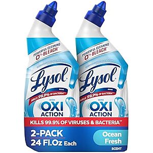 [SnS] $3.53* | 2-Pk 24-Oz Lysol Toilet Bowl Cleaner Gel w/ OXI Action (Ocean Fresh) at Amazon