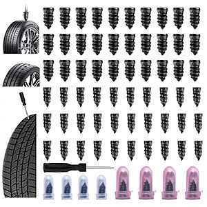60-Count Rubber Spiral Screw Tire Plug Repair Kit $4.99 + Free Shipping w/ Prime or on $35+