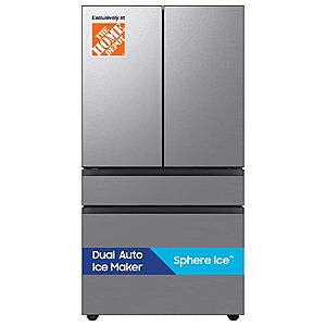 Bespoke 36 in. 29 cu. ft. Standard Depth 4-Door French Door Refrigerator with Sphere Ice in Stainless Steel $1500