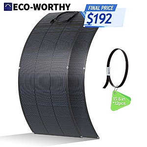 2-Pack ECO-WORTHY 200W Flexible HJT Solar Panel (18V, ETFE, 18BB, 25% High Efficiency) $192 + Free Shipping