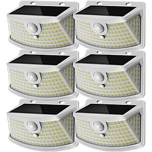 Prime: 6-Pack Aootek 120-LED Solar Motion Sensor Lights (White or Black) from $15.49 + Free Shipping