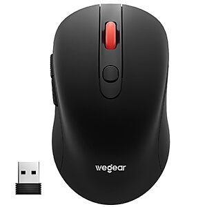 wegear 2.4GHz Wireless Optical Mouse w/ 6 Buttons & 5 DPI Levels (Black) $9.99 + Free Shipping w/ Prime or on $35+